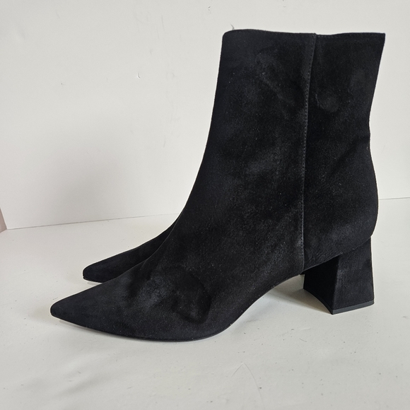 AGL Attilio Giusti Leombruni Black Sueded Leather Pointed Toe Boot 39.5 - Picture 5 of 13